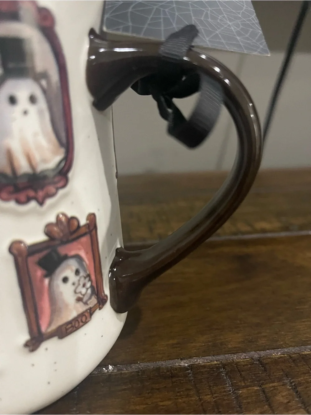 ✨Cobwebs & Cauldrons White Ghost Portrait Ceramic Coffee Mug✨